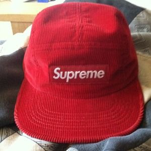 Supreme Corduroy Camp Cap Red