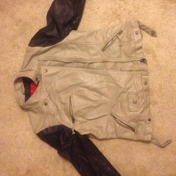 Multi colored leather jacket - Picture 2 of 2