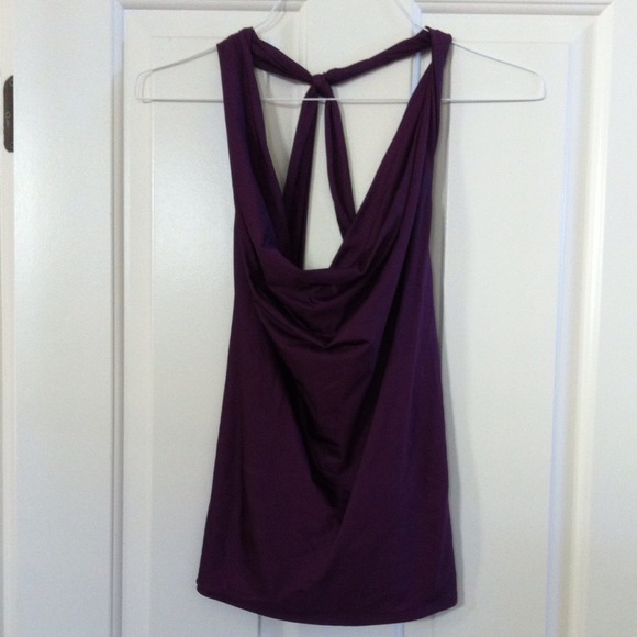 Purple cross-back, plunging tank