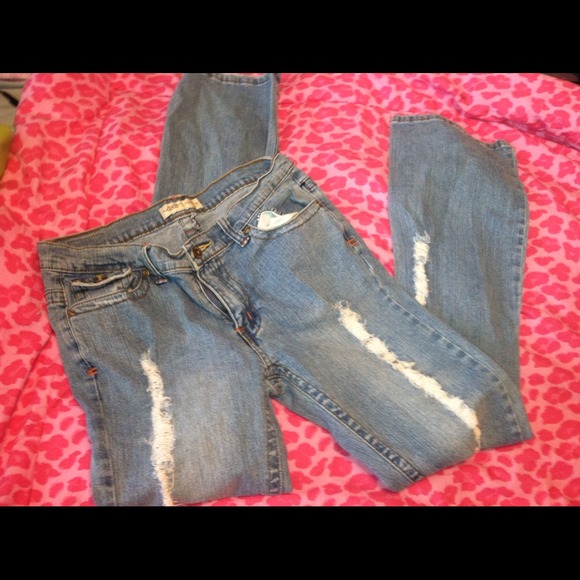 Distressed jeans