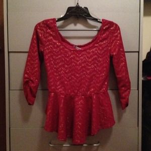 Red Peplum top