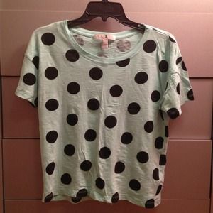 Mint green Top with polka dots