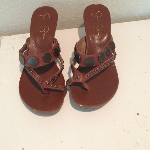Jessica Simpson wedge sandals - brown - Picture 1 of 3