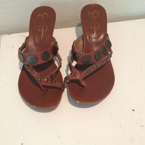 Jessica Simpson wedge sandals - brown