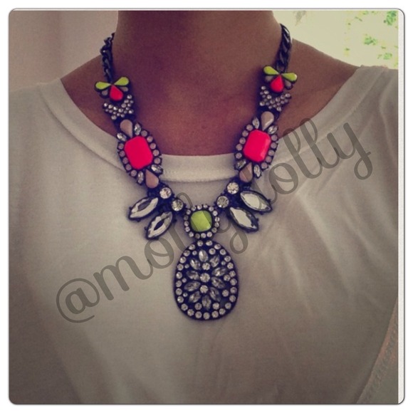 bundle for $25 Jewelry - ⭐HOST PICK⭐ Neon Party Gunmetal Statement Necklace