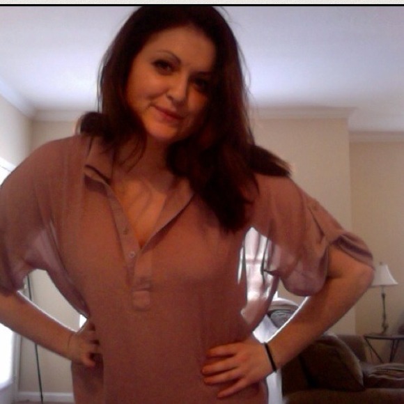 Oversized beige/rose toned top - Picture 2 of 2