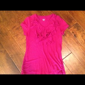 Magenta ruffled top