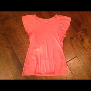 Bright coral SS top