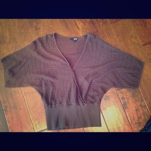 Brown crossover sweater