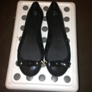 JCrew black jelly flats