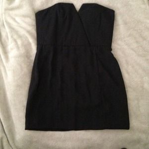 Black strapless anytime dress.