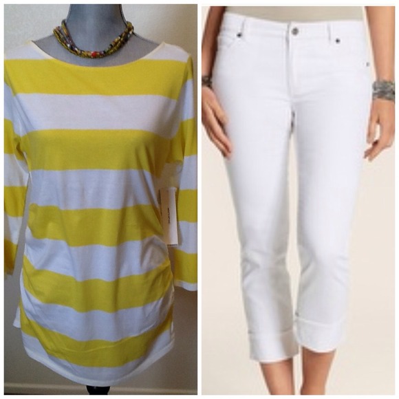 Andrea Jovine Tops - Yellow/White Tunic 🌼🌼🌼REDUCED🌼🌼🌼