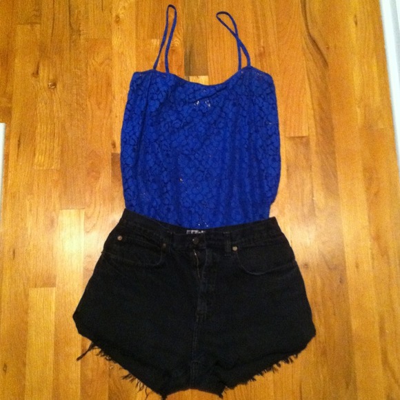 Royal blue lace top