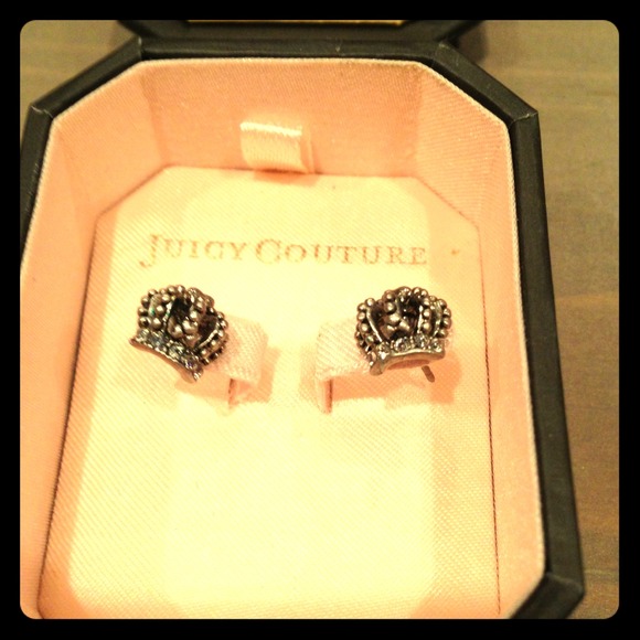 Juicy Couture crown pave stud earrings