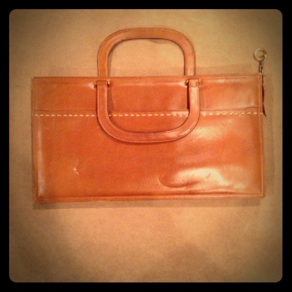 Vintage brown leather hand purse