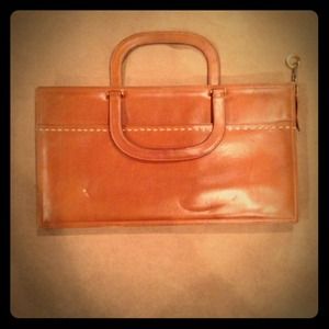 Vintage brown leather hand purse