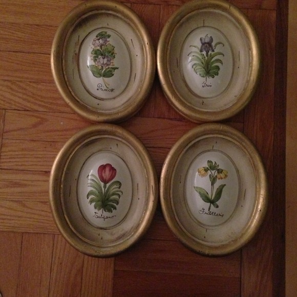 Set of 4 wall decor - flowers