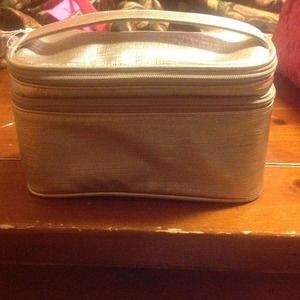Silver makeup bag