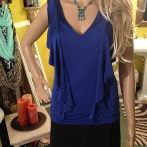 Silky & stretchy midnight blue top size small