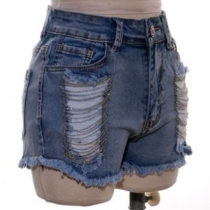 Cutoff jean shorts