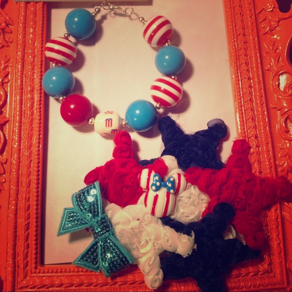 4th of July chunky bracelet and headband piece!
