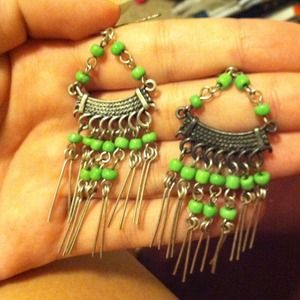 Green earrings