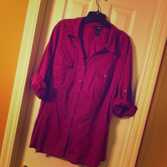 SOLD Lane Bryant 26/28 Roll Sleeve shirt - Picture 1 of 3