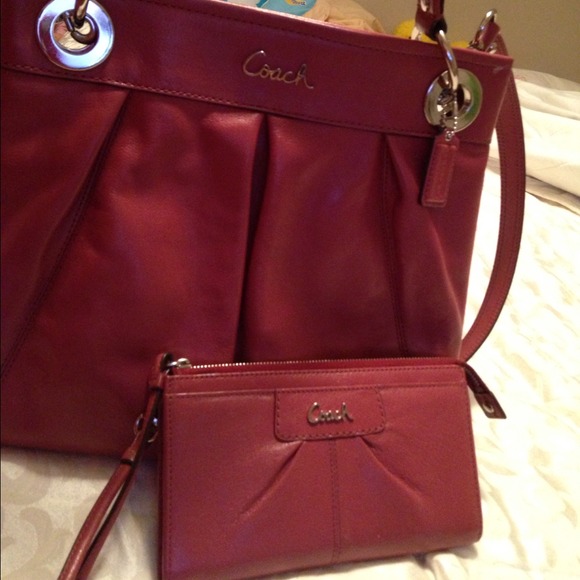 Coach Handbags - coach leather ashley hippie with matching wallet