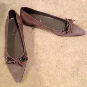 Violet grayish Prada flats/ tod's sandals