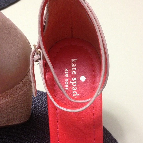❌Sold❌HOST PICK Kate Spade orange wedges - Picture 2 of 4