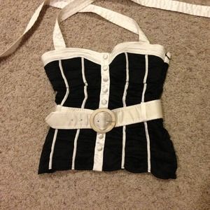BEBE Silk Halter Tube Top