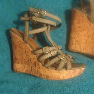 Grey wedge sandal