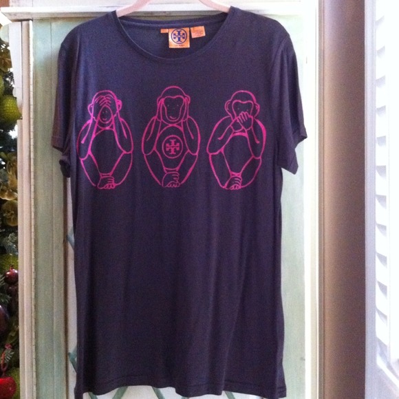 TORY BURCH 'Hear, Speak, & See No Evil' Bamboo Tee