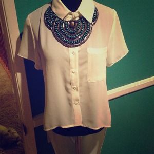 White button up blouse