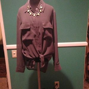 Grey sheer blouse