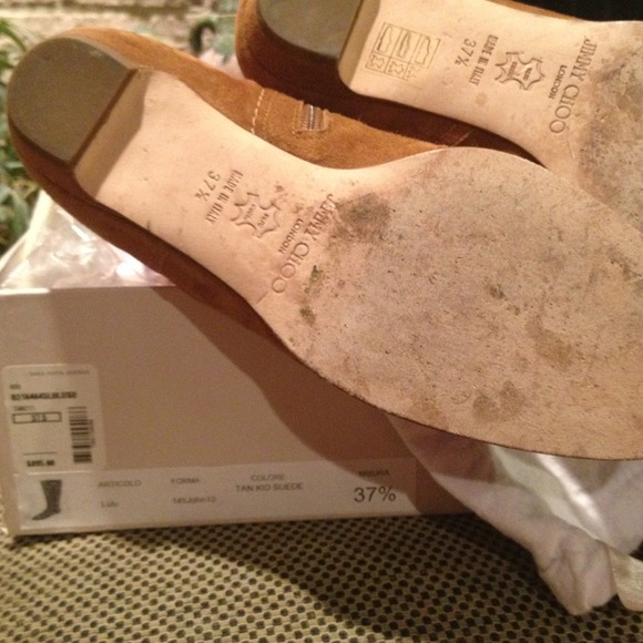 Jimmy Choo Vintage Suede tassel boots for athletic calves w custom side gussets - Picture 4 of 4