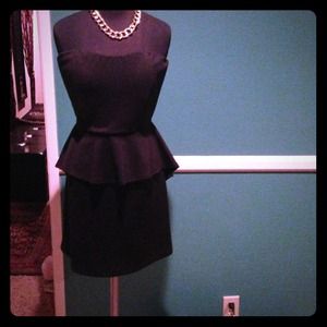 Foreign Exchange little black peplum dress SMALL