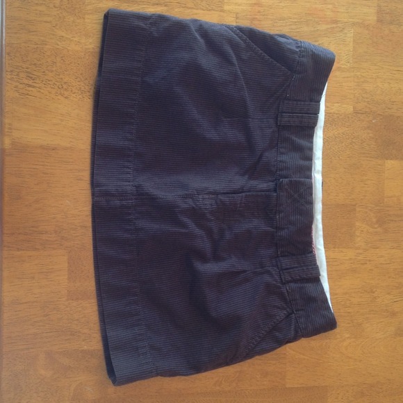 Dark brown pinstripe mini skirt