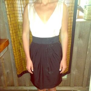 H&M classic  to the knee , pink and black dress