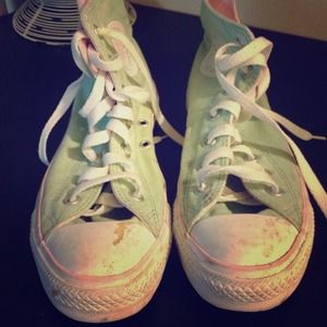 Mint Hi Top Converse All Stars