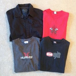 Bundle 4 Large Men's Shirts, 3 Ts & 1 Button Up