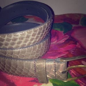 Snake Skinned Grey Belt- Genuine