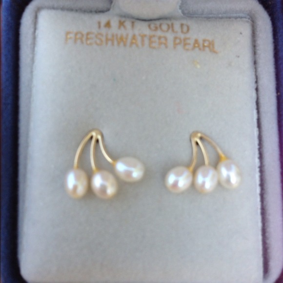 14 KT Gold Freshwater Pearl Earrings