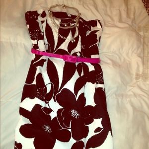 Black and white floral print dress.