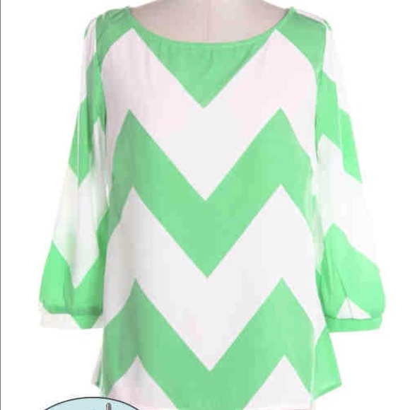 ❌❌SOLD❌❌Mint Chevron Top