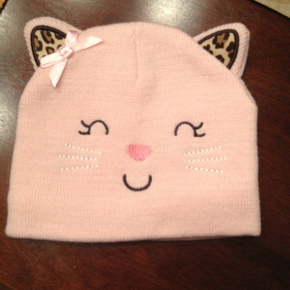 Girly Set 0-3M kitty hat, 9-12M shoes - Picture 2 of 4