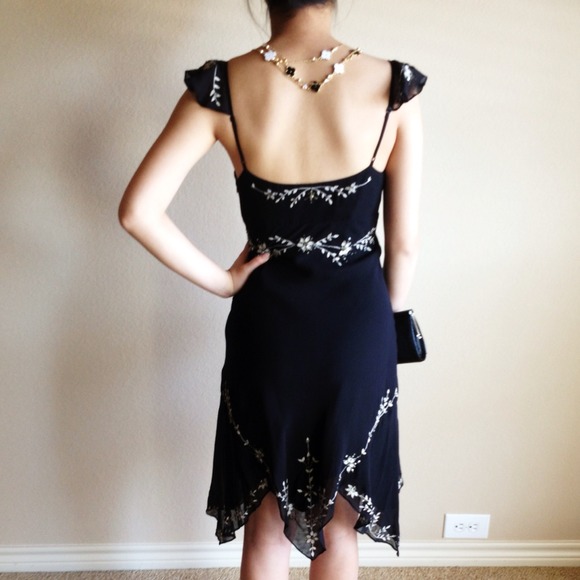 🚫Sold🚫BCBG Black Chiffon Hi-Low Dress - Picture 3 of 3