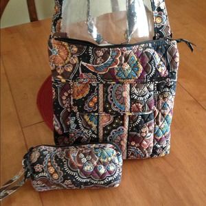 Vera Bradley Cross Body, cosmetic bag and wristlet
