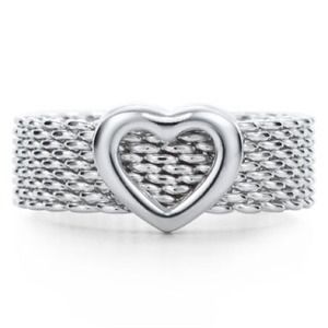Tiffany and Co. mesh heart ring