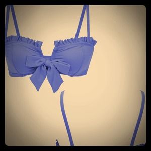 Betsey Johnson cake pop swim top only in blue med